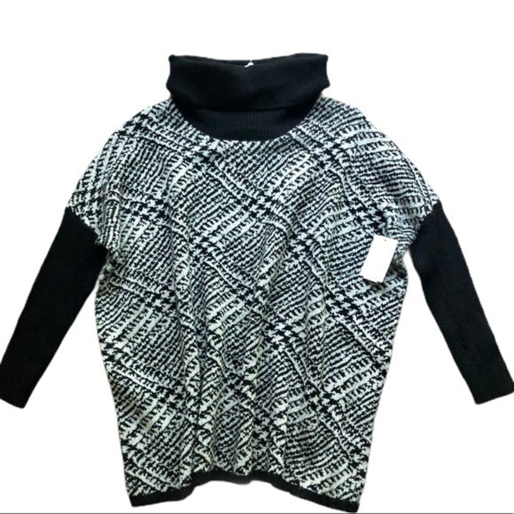 JOSEPH Printed Turtleneck Poncho Sweater Size XS